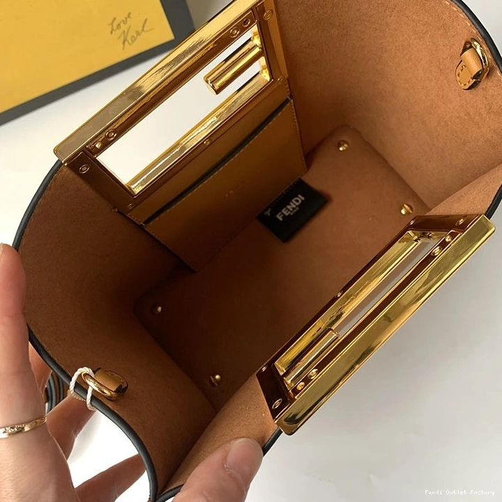 Affordable HOT In Bag Brown Way Leather Fendi Small Calf 0729